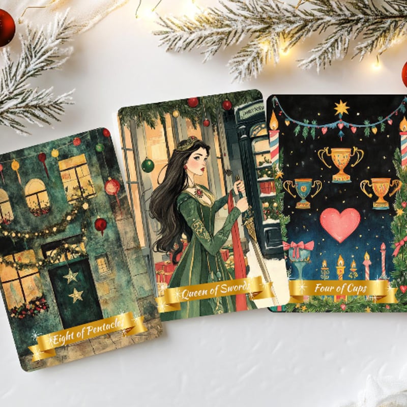 星空の夜のクリスマスタロットカード｜作者直輸入・希少デッキ