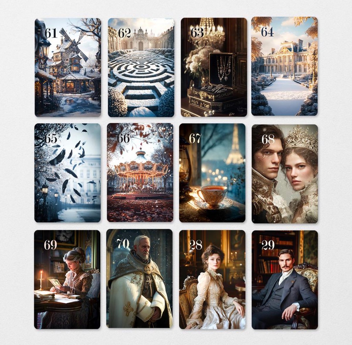 パリの冬ルノルマンカード 追加カード込み72枚セット (正規品