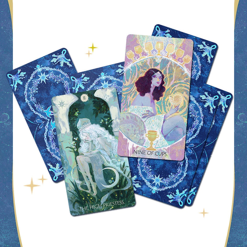 【正規品】入手困難✨美麗レア色✨豪華な藍色×ゴールドのタロットカード✨海外限定 星のささやきとガーデンタロットカード｜正規輸入品 | タロクル