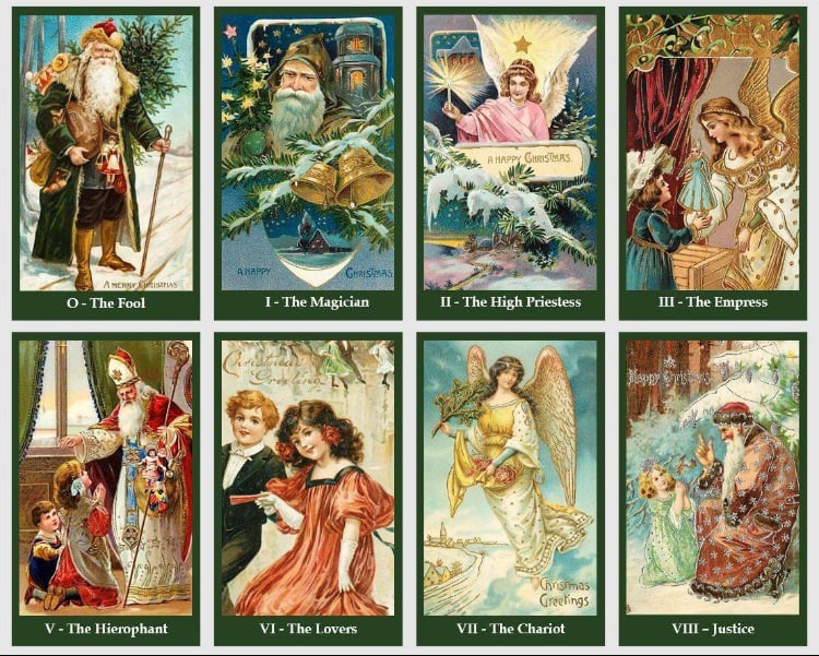 正規品✨ノスタルジック美麗イラスト✨ビンテージクリスマスタロットカード✨海外限定 クリスマスタロットカード｜作者直輸入・希少デッキ | タロクル