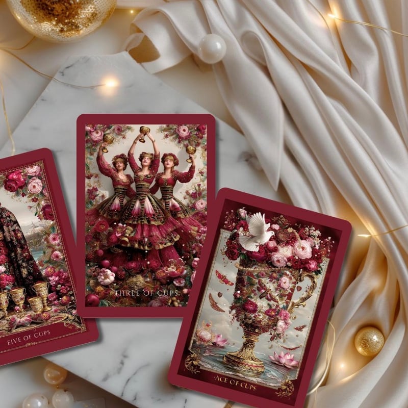 入手困難な海外デッキが待望の入荷✨超美麗バラのデッキ✨レッドローズタロットカード タロットカード】バラの秘密タロットカード78枚デッキ - メルカリ