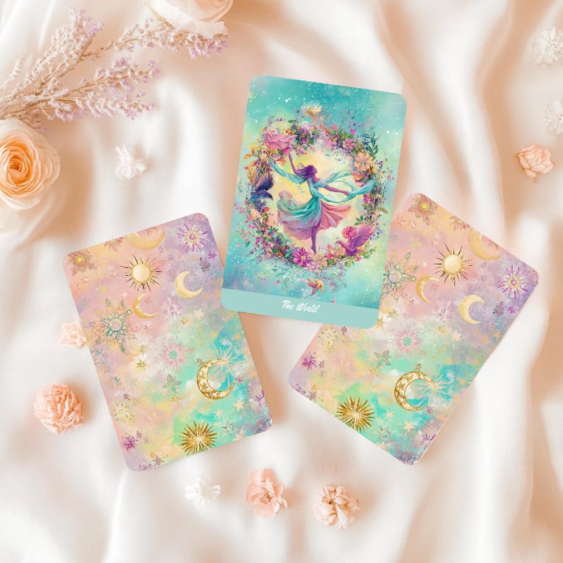 【正規品タロットカード】希少レア！鮮やかなパステルカラーの花×夢美麗アートデッキ パステルジャーニータロットカード (正規品・希少) | タロクル