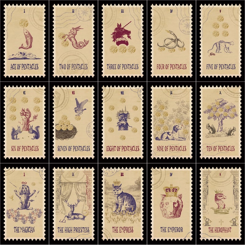 ヴィンテージ切手風のタロットカード (正規品・希少) | タロクル