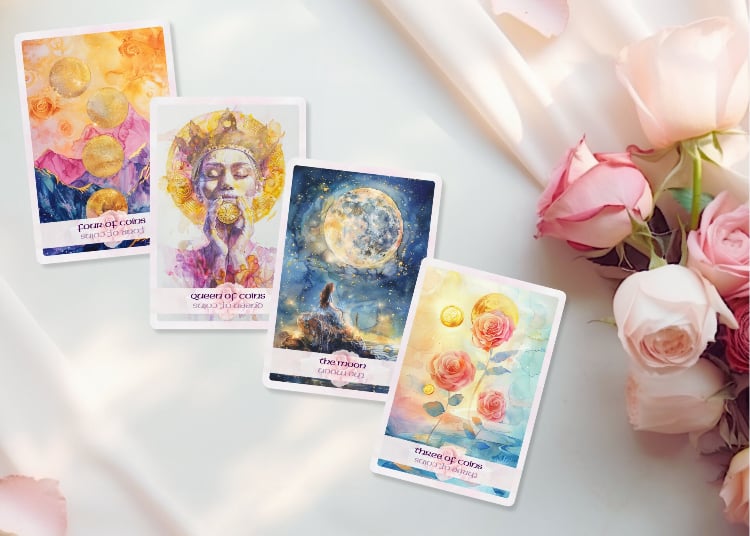 【正規品オラクルカード】エレガントローズ色✨美しいヴィンテージイラスト薔薇デッキ Amazon.co.jp: エレガントなローズ色のカード美しいイラストの