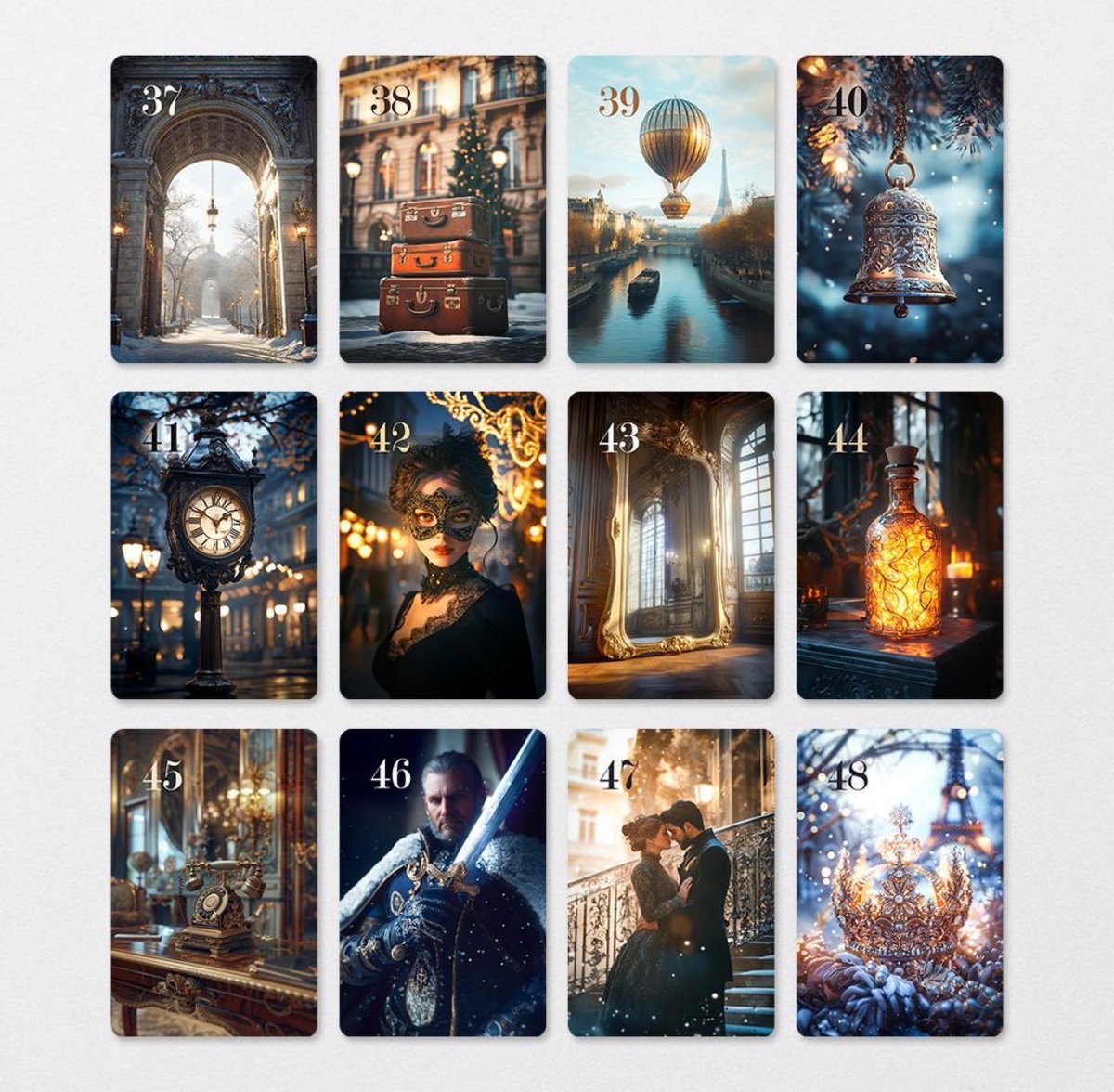 パリの冬ルノルマンカード 追加カード込み72枚セット｜作者直輸入
