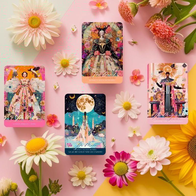 【正規品タロットカード】希少レア！鮮やかなパステルカラーの花×夢美麗アートデッキ 正規品タロットカード】希少レア！鮮やかなパステルカラーの花
