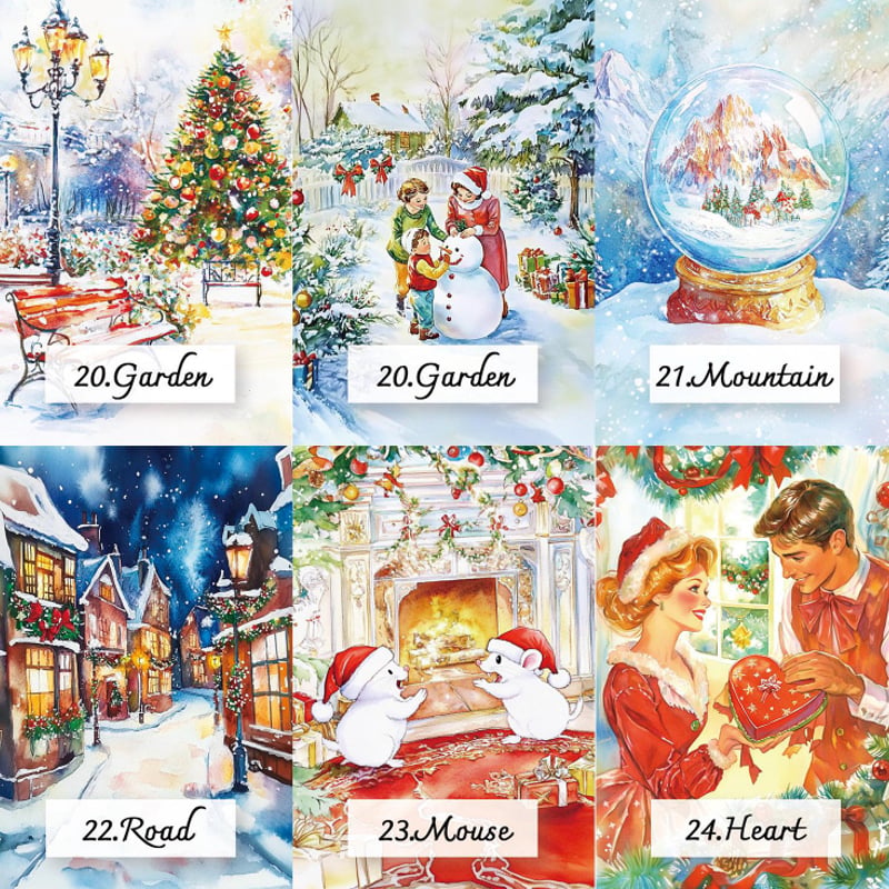 ✨香港からお取り寄せ✨レトロなクリスマスを描いた暖かみのある冬のルノルマンカード ホリデーナイトルノルマンカード ｜正規輸入品 | タロクル｜TaroCle