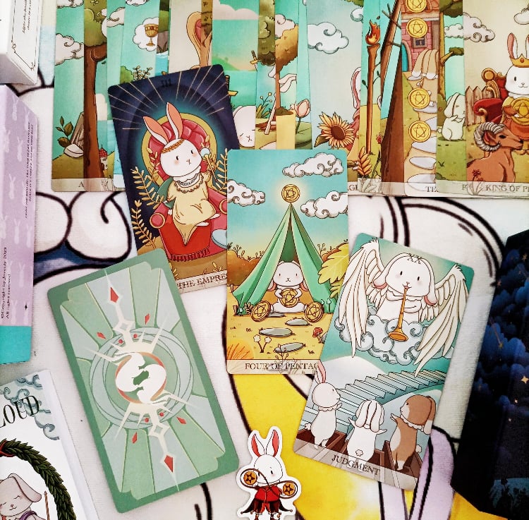 【正規品タロットカード】入手困難なデッキ✨うさぎ＆カラフル卵 イースタータロット 星のうさぎタロットカード コレクターズエディション｜作者直輸入