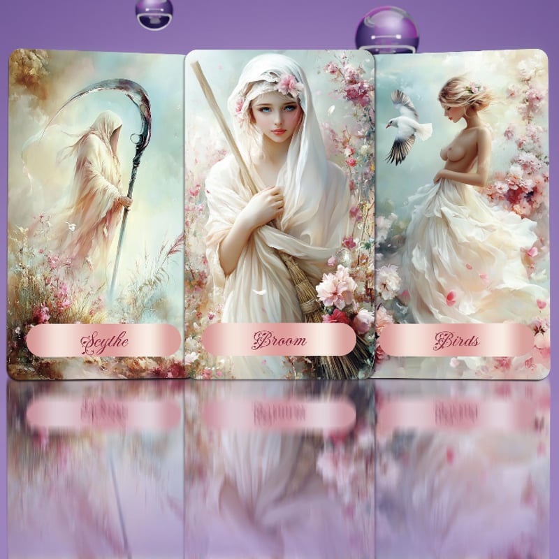 パステルカラーのルノルマンカード】美麗ピンク配色✨海外希少