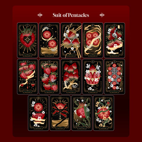 骸骨イチゴタロットカード｜正規輸入品