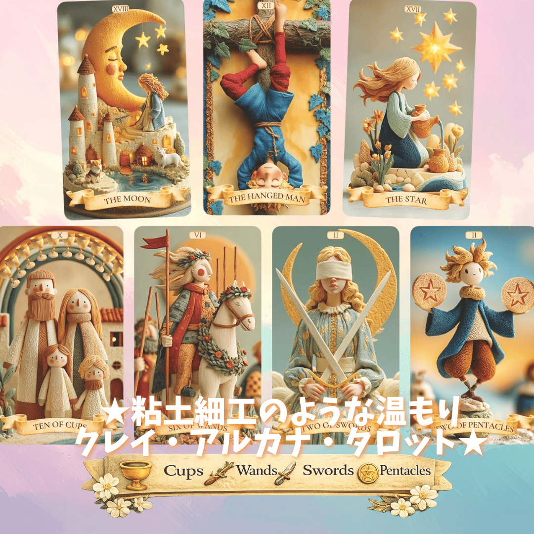 正規品✨缶入り版✨愛らしい粘土人形たちの絵本のようなタロットカード✨海外限定 クレイ・アルカナ・タロットカード ｜作者直輸入・希少デッキ