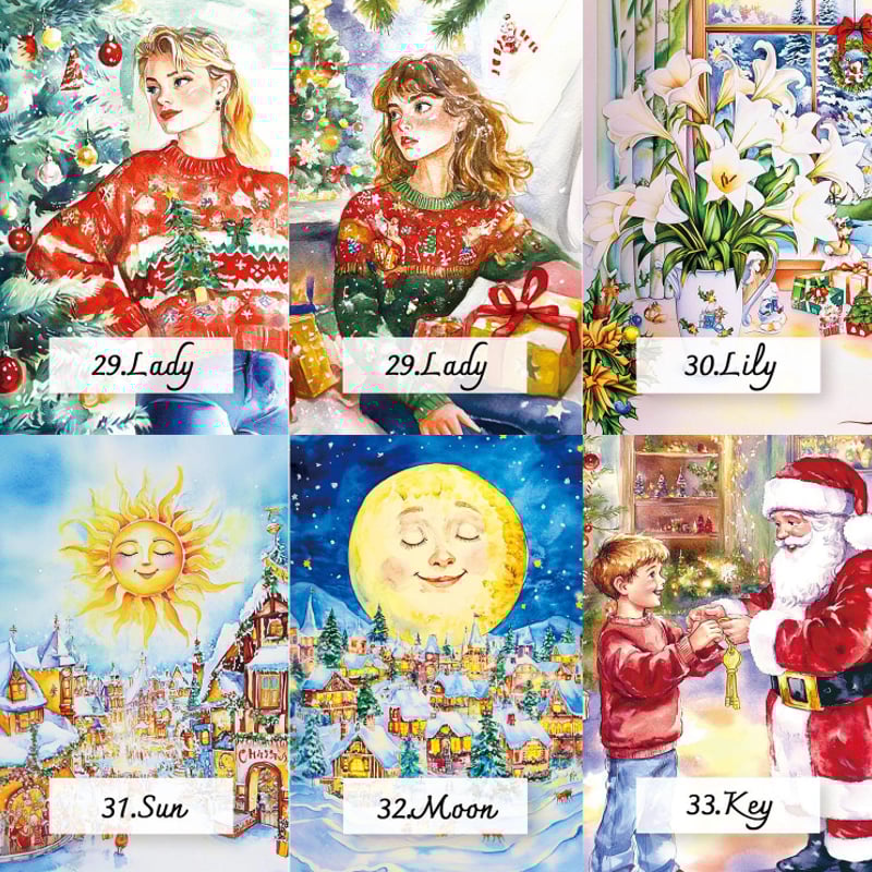 ✨希少なインディーズ作品✨レトロでキュートなクリスマスデザインのルノルマンカード クリスマスルノルマンカード (正規品・希少) | タロクル