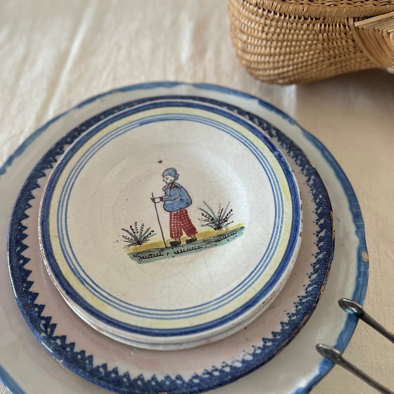 カンペール焼きの絵皿2枚セット | Cécil Le deuxième Brocante