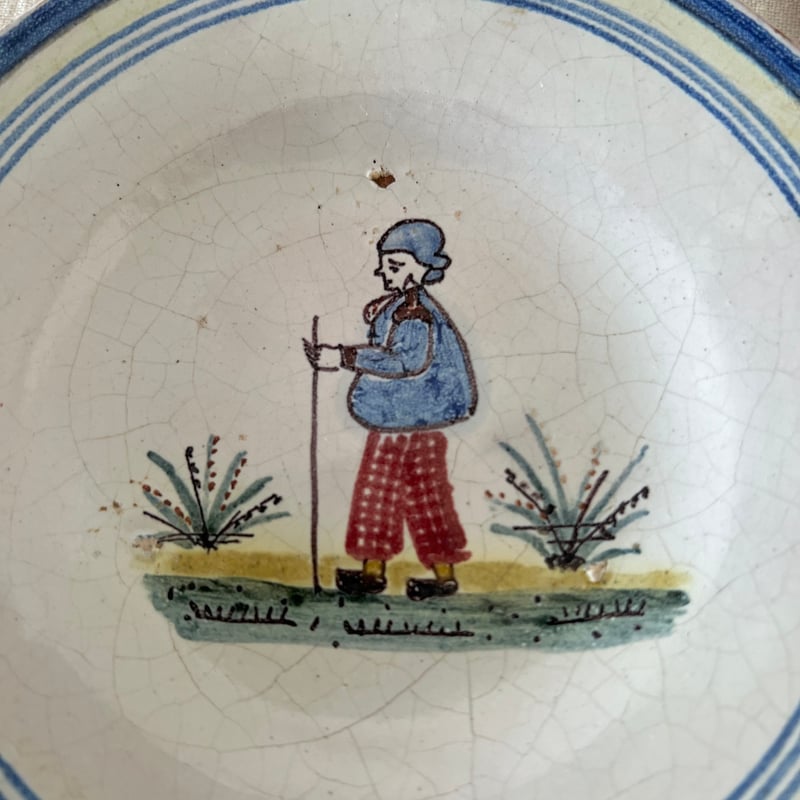 カンペール焼きの絵皿2枚セット | Cécil Le deuxième Brocante