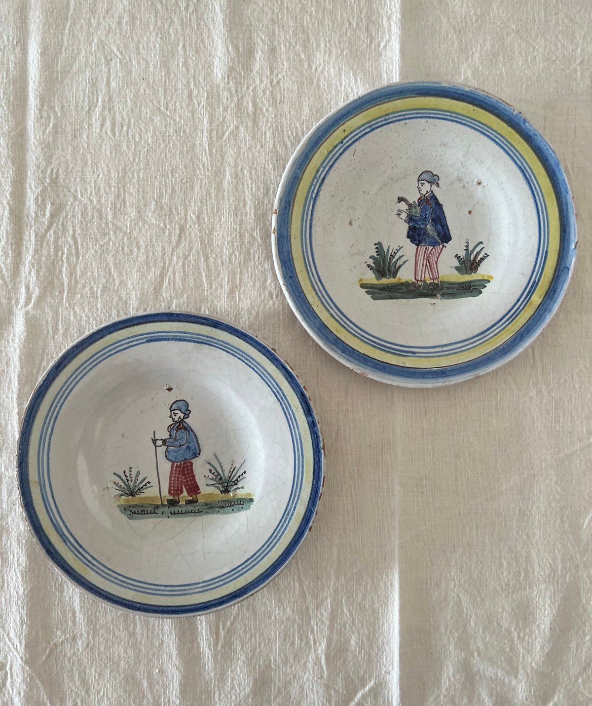 カンペール焼きの絵皿2枚セット | Cécil Le deuxième Brocante