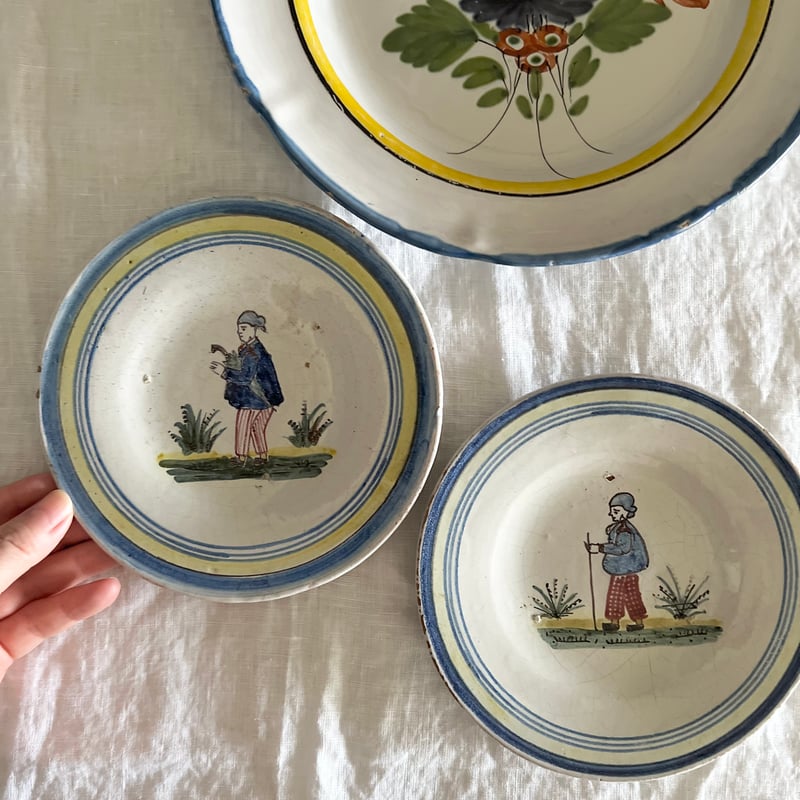 カンペール焼きの絵皿2枚セット | Cécil Le deuxième Brocante