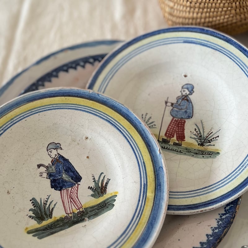 カンペール焼きの絵皿2枚セット | Cécil Le deuxième Brocante