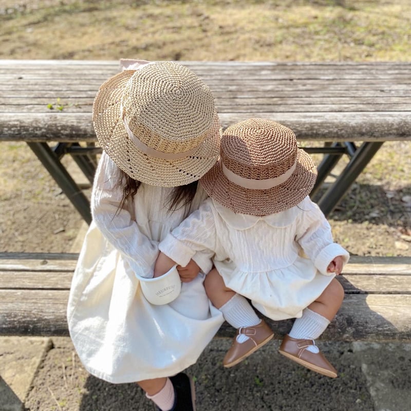 編み物キット〕斜め透かし編みの麦わら帽子【キッズ】 | coral