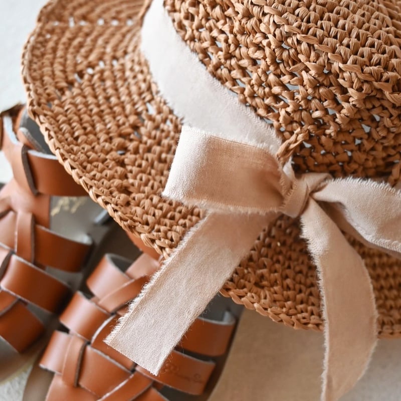 編み物キット〕斜め透かし編みの麦わら帽子【キッズ】 | coral