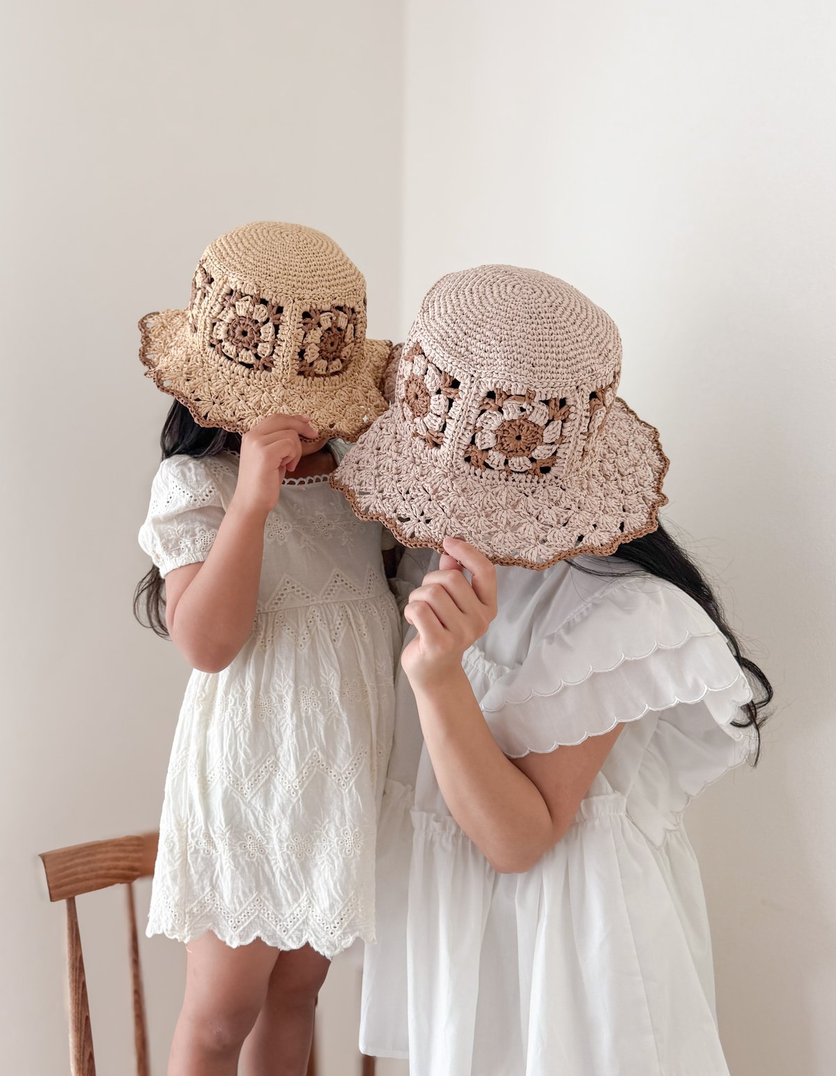 編み物キット〕アネモネモチーフの麦わら帽子【大人＆キッズ】 | coral