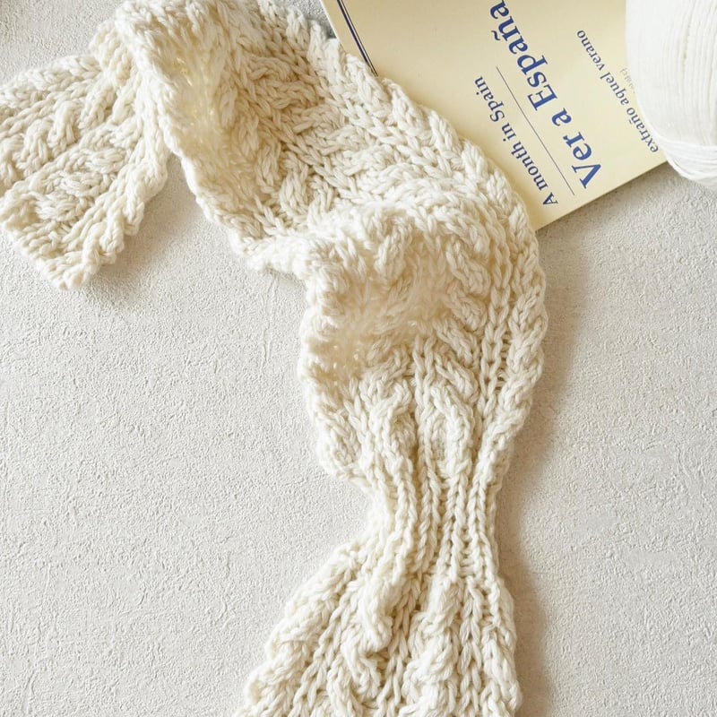 フリーパターン〕ケーブルマフラー（編み図のみ） | coral