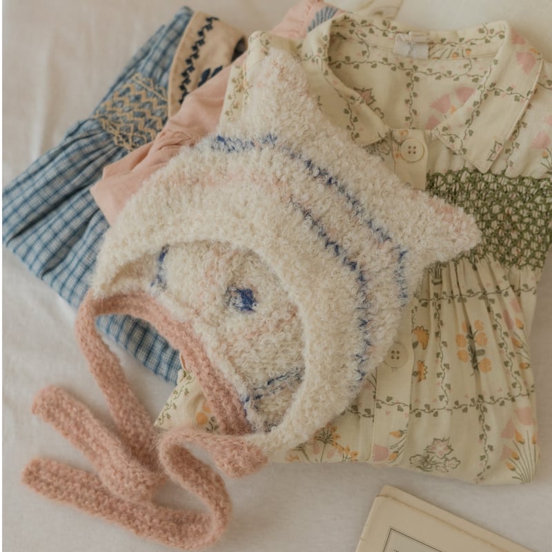 【ゆうな】猫耳ボンネット ねこ耳ボンネット (春夏 コットン) 帽子(ベビー・キッズ) citron.knit