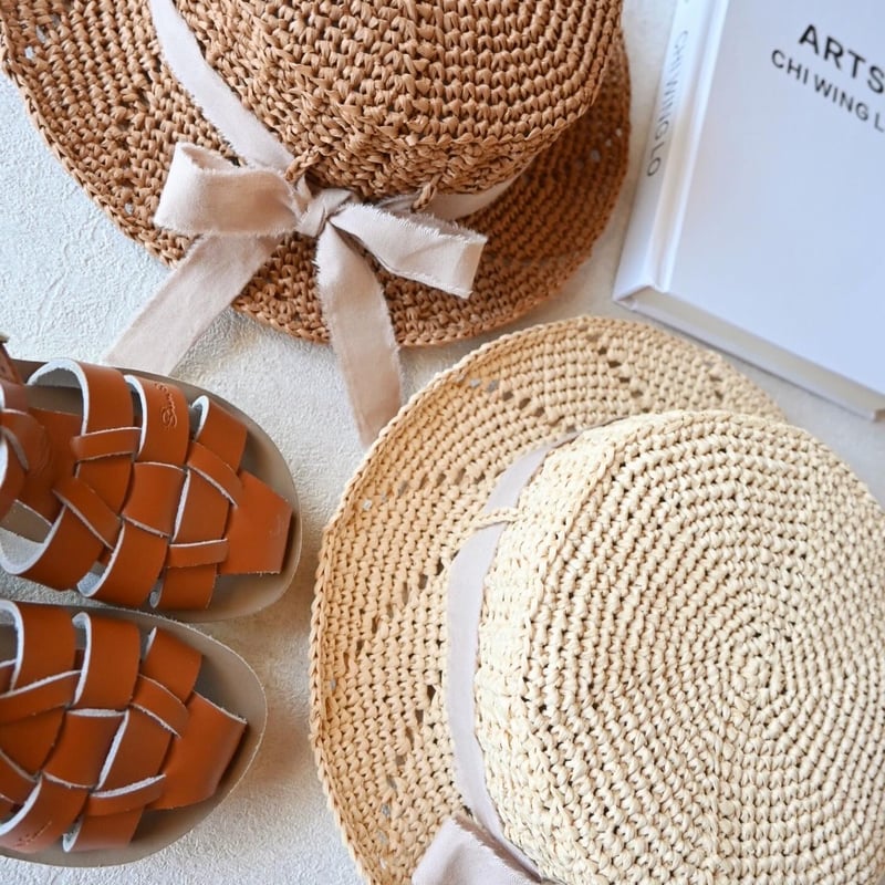 編み物キット〕斜め透かし編みの麦わら帽子【キッズ】 | coral