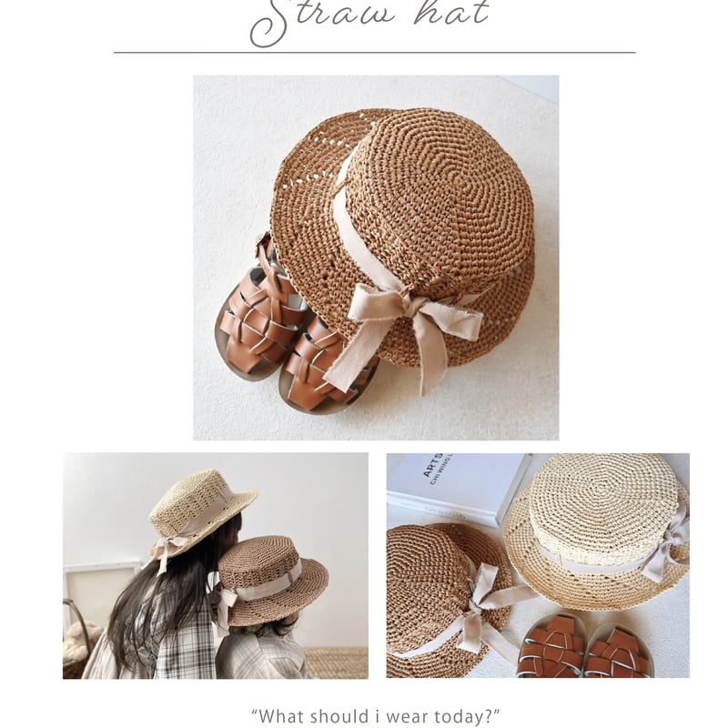 編み物キット〕斜め透かし編みの麦わら帽子【キッズ】 | coral