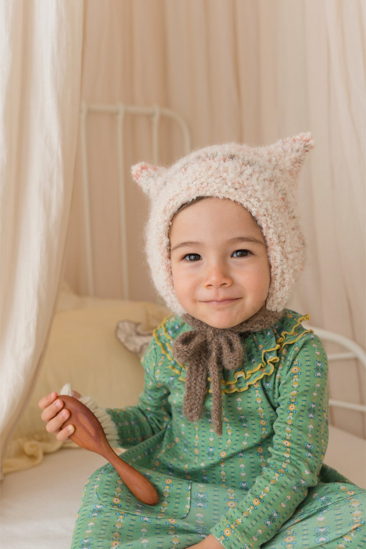 BABY ねこみみボンネット　ピンク ねこ耳ボンネット | coral
