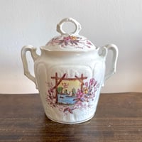 お花と風景画のシュガーポット / リモージュ