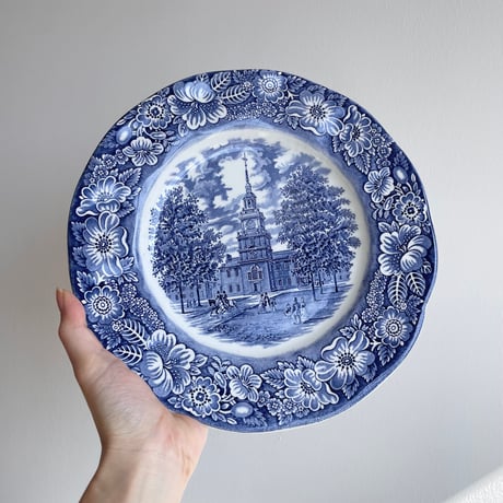 イギリス製のアンティークプレート /Staffordshire - Liberty Blue