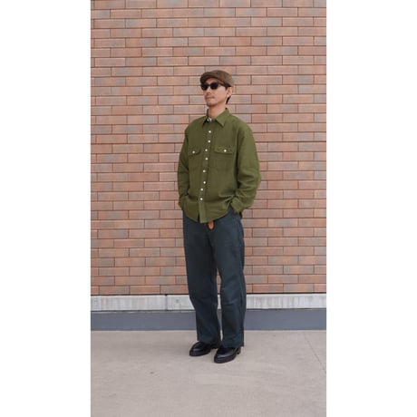 CAT FOOT PRINT NEL SHIRTS (KHAKI)
