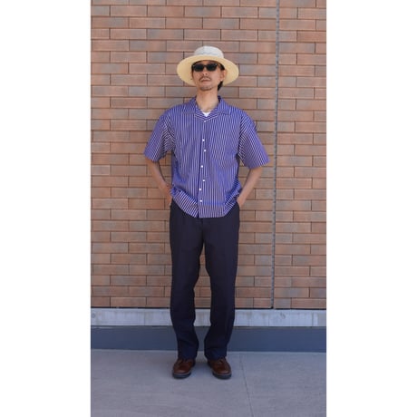 AUTHENTIC CAT TRACKS OPEN COLLAR SHIRTS (NAVY STRIPE)