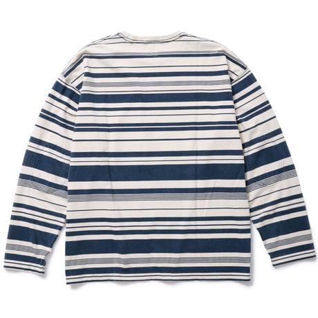 IRREGULAR BORDER L/S T (NAVY)