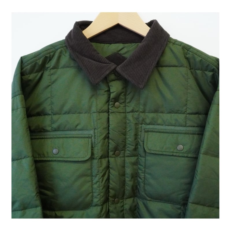QUILTED PUFFY SHIRT (OLIVE) | plus2023.shop