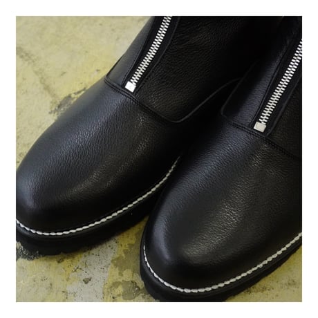 PULL TAB ZIP BOOTS (BLACK SHRINK)