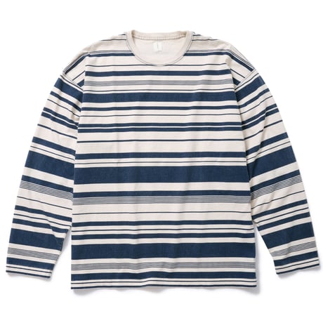IRREGULAR BORDER L/S T (NAVY)