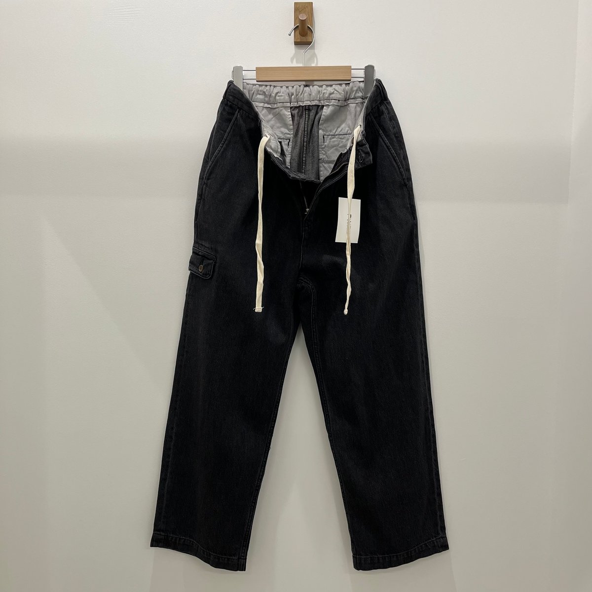 PWA LINEN MIX DENIM TROUSERS ブラックデニム