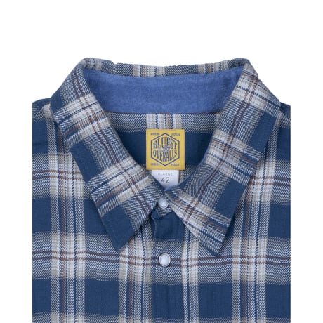 CHECK EZ SHIRTS ( NAVY )