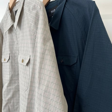 DRY ZIP-UP SWING SHIRT (BEIGE CHECK)