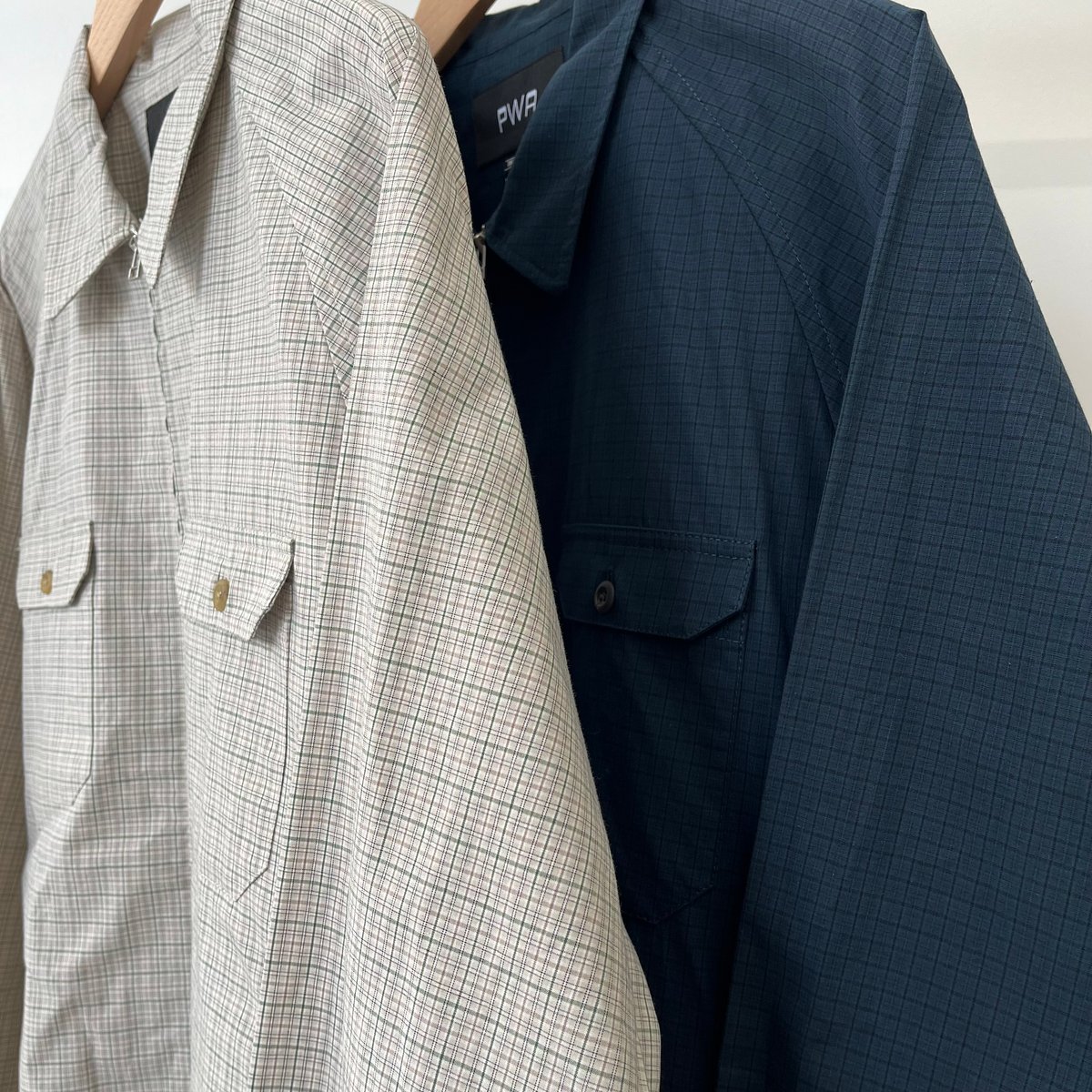 DRY ZIP-UP SWING SHIRT (BEIGE CHECK) | plus2023 DRY ZIP-UP SWING SHIRT (BEIGE CHECK) | plus2023
