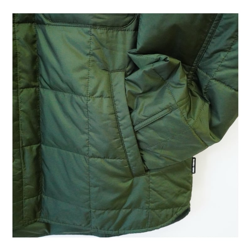 QUILTED PUFFY SHIRT (OLIVE) | plus2023.shop
