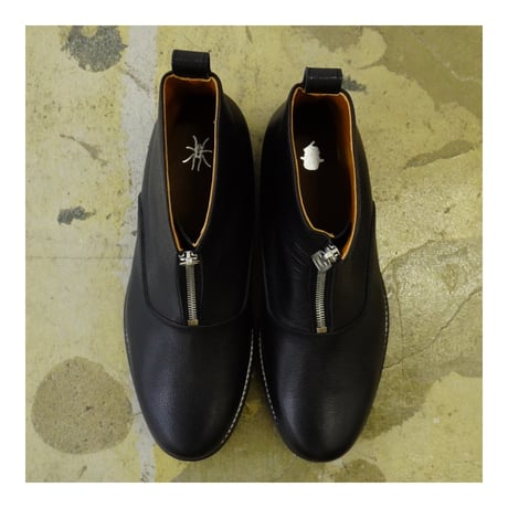 PULL TAB ZIP BOOTS (BLACK SHRINK)