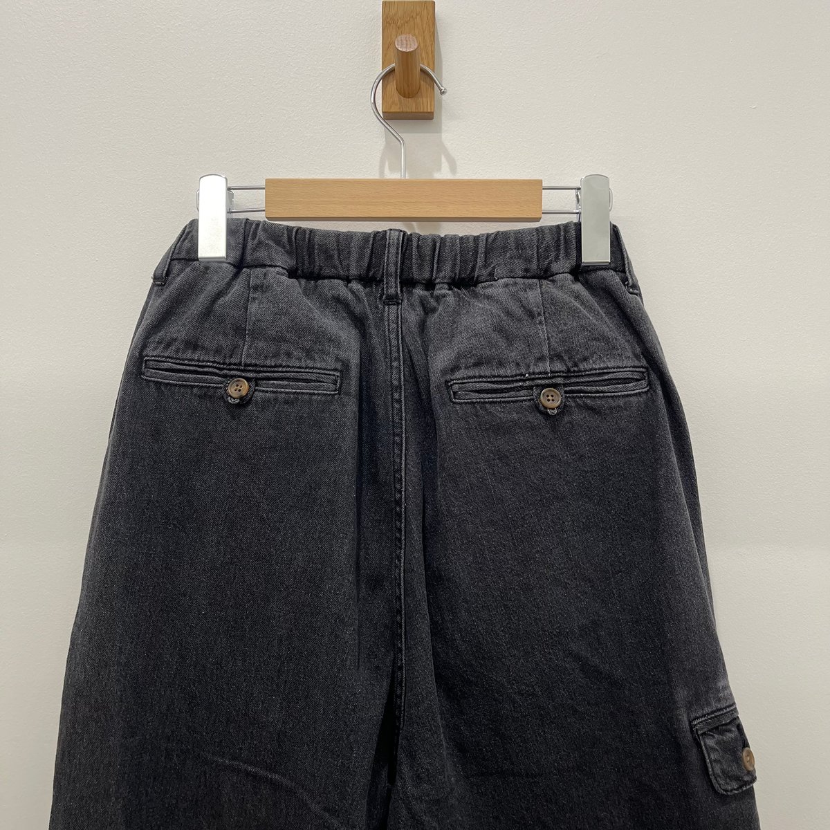 PWA LINEN MIX DENIM TROUSERS ブラックデニム