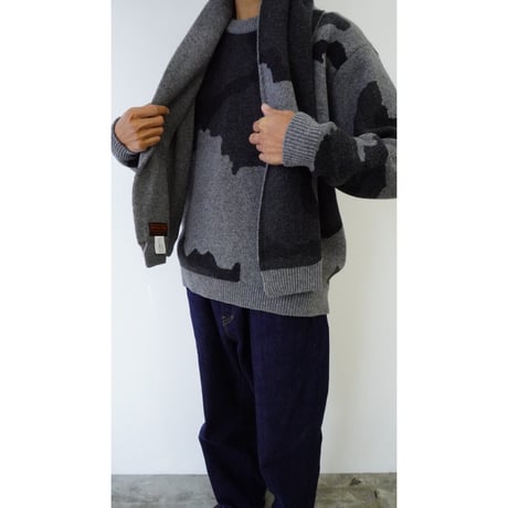 "CAMOSAI" CREW SWEATER (BLACK CAMO)