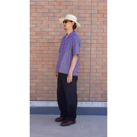 AUTHENTIC CAT TRACKS OPEN COLLAR SHIRTS (NAVY STRIPE)