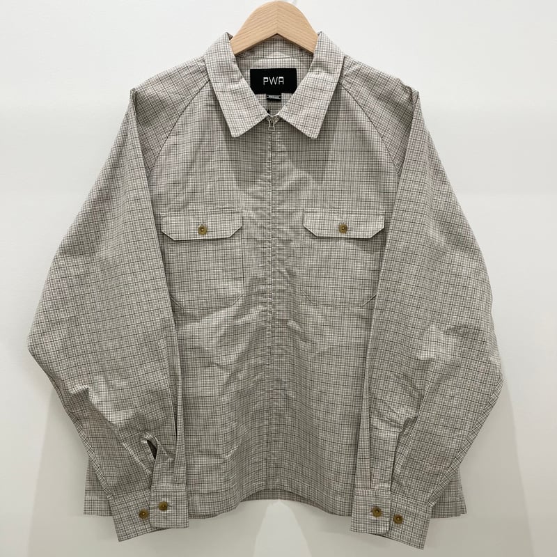 DRY ZIP-UP SWING SHIRT (BEIGE CHECK) | plus2023