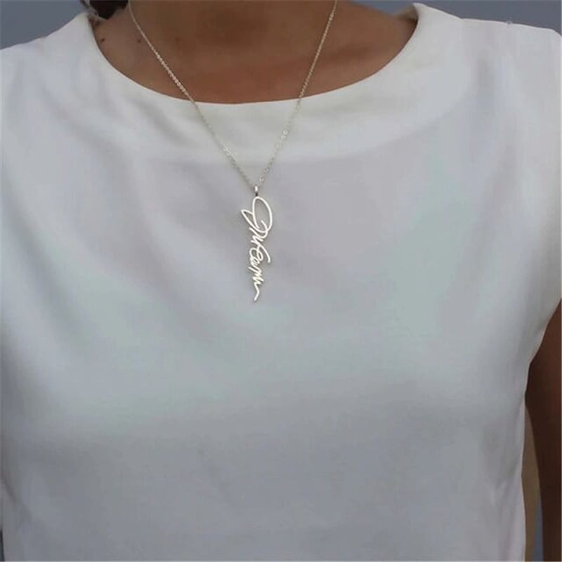 オリジナル ネックレス 手書き 名前が入れられる 筆記体 サイン ネーム