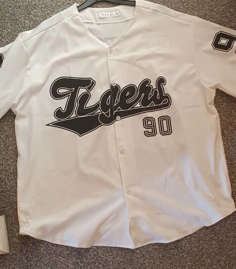 ベースボール シャツ 野球 半袖 ボタン プリント ロゴトップス