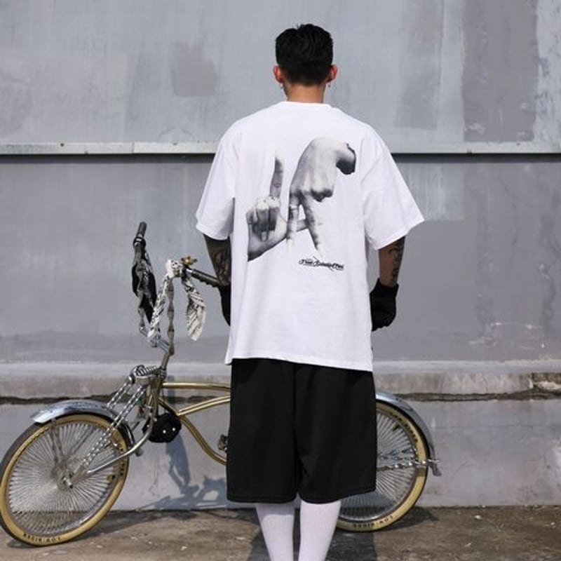 LA Tシャツ 半袖 ハンドサイン チカーノ ローライダー ストリート 白